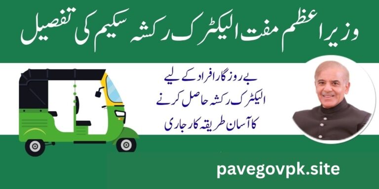 How to Apply for the PM Electric Rickshaws Scheme on Pave.gov.pk